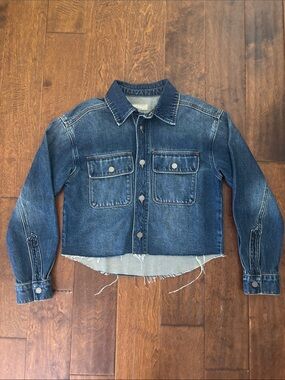 ClassicKut from the Kloth  Cropped Denim Jacket - Blue